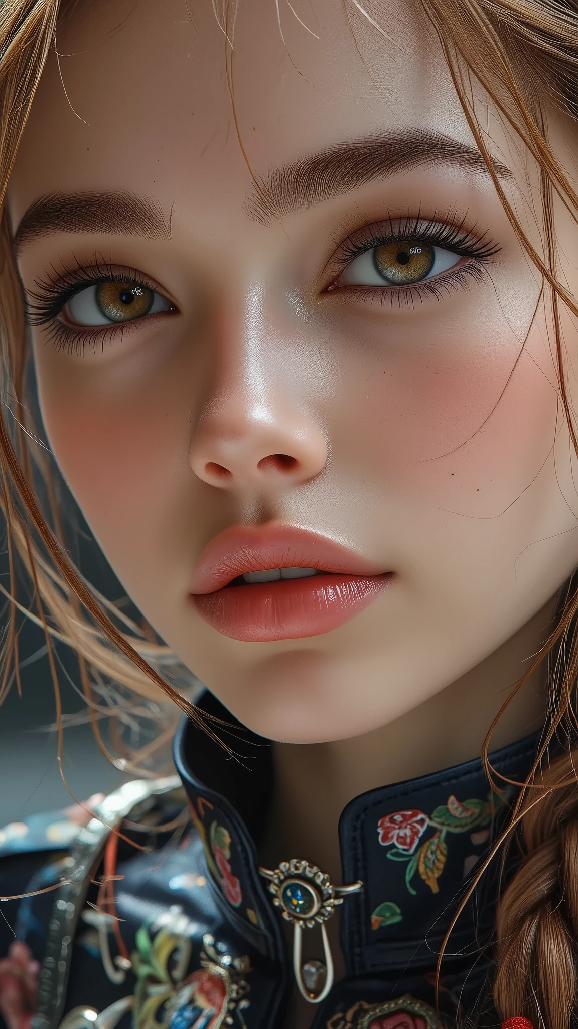  { [Style: "masterpiece, realistic, (photorealistic Realism), ultra-detailed, Hyper high resolution" - "(Hyper quality, intricate ultra-detailed digital art)"](Key Directive: - ("The priority is the anatomical accuracy and texture of the materials" - "Ultra-sharp human eyes with biological accuracy") "{Eyes:(acid-resistant terminology)(macro-details:1.3): Moist corneal surface(visible aqueous layer:1.2)Hyper-detailed iris stroma ((brown:1.3) with gold flecks) Precise limbal ring (slightly neons pigmentation:1.25)Pupil micro-texture (irregular edge authenticity:0.9) * Vasculature in sclera(subtle red veins radiating from limbus)" - "Lashes: blue individual synthetic fibers (crosshatched roots:1.2,clump-free separation)" | Hair: "red two-braid with split-end realism(neon light diffraction patterns)" | Pose: "combat-ready stance (plausible spinal twist)" Technical Specs:(Optics: - "Zeiss Otus85mm f/1.4 lens(eye refraction calculations:0.66)" - "Shutter Speed:1/500(freeze eye micro-movements)" - "Focus Stacking:7-point coverage on iris plane") (Post-Processing: - "Frequency separation for skin vs eye details" - "Selective sharpening: eyes180%,hair120%" - "Denoise: luminance20,color35(retain corneal speculars)")(Avoid: "pupil distortion, uncanny valley asymmetry, plastic-like wetness") a fairytale-like picture , beautiful princess님, full body photo, A well-drawn fairy tale, beautiful princess, , a fairytale-like picture , Detailed description, A well-drawn fairy tale, Vivid expression , Detailed facial features, Luxurious Outfit, colorful jewelry, graceful posture, Fantastic Backgrounds, magical atmosphere, Sophisticated contrast treatment, Detailed texture expression, Precision drawn with expert craftsmanship, Vibrant colors, Detailed texture expression,(Rendering engine: "Unreal Engine 5 path tracing, 16K texture maps") Anisotropic Filtering,Maximum Sharpness and Sharpness,Albedo and Specular maps,Surface Shading,Precise simulation of light-material interactions }}