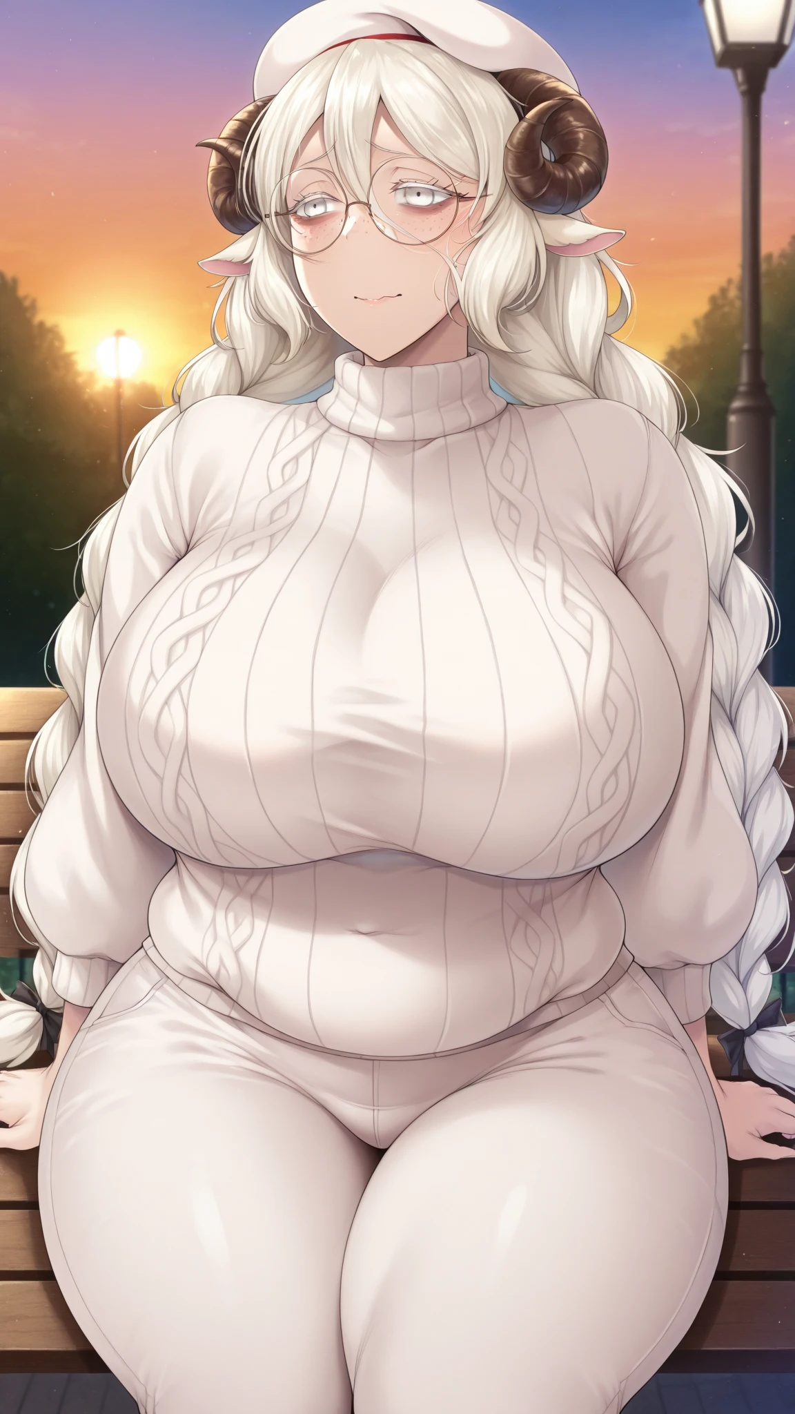 Draft Sketch (sfw)))), uploaded the e621, beautiful and detailed,woman (((female))) ((anthro)) hyena, Ross Tran, by ruan jia, by zaush, by foxovh, lighting cinematic, seductor, hyena, thighighs, (huge chest) foxovh 1girls ai_generated big_breasts blue_eyes  ai_generated breasts cleavage closed_eyes embarrassed eyelashes female gigantic_breasts high_resolution highres hips huge_breasts long_hair mature_female milf mother outdoors panda_ai stable_diffusion sweater thick_thighs thighs uzaki-chan_wa_asobitai! uzaki_tsuki virgin_killer_sweater white_hair wide_hips 