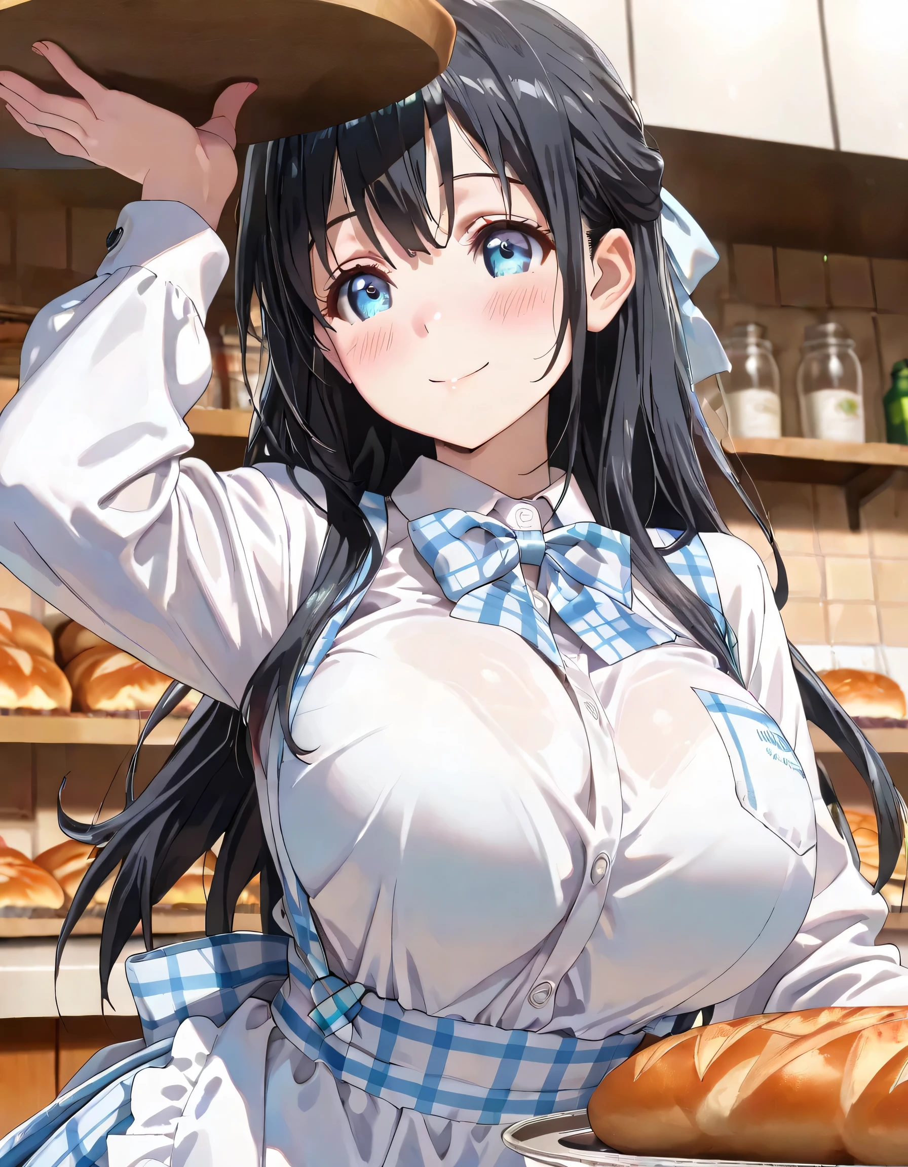 The big-titted waitress girl who serves at the hamburger business, ropa aorangeda, orange