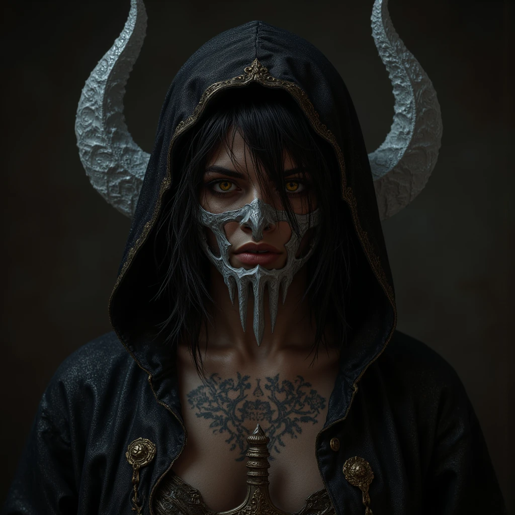 portrait of a berserker girl, anime | oil on canvas,  novuschroma38 style, novuschroma38