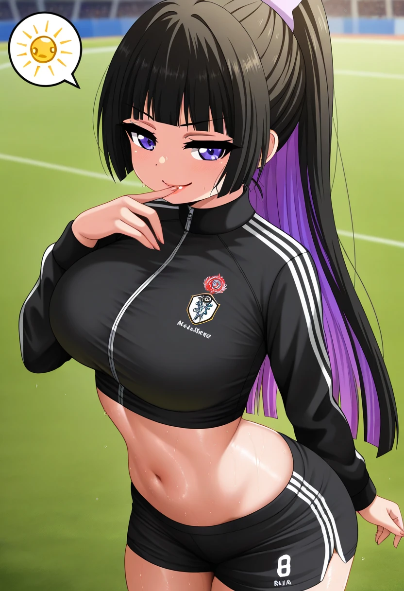 Photo of a indonesian female teacher with saggy breasts, (((keeping the goal))) in the middle of(soccer field), 40yo,busty body, tall body, tanned skin, dimples, light, detailed face, embarrassed face, ((looking disgusted)), ((very angry)), (dissapointed), Perfect breasts, big breasts, natural breasts, big nipples, G cup, (((brown hijab))),(((glasses))), (nude), (((cotton bra))), (((cotton panties))), (((goalkeeper gloves))), (sweat:1), (wet)