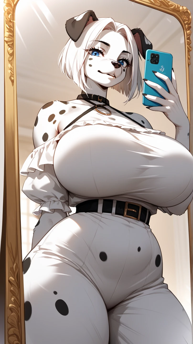 photo of woman, short hair, blue eyes with large breasts and a huge ass on a beach with sunny weather, choker, (light skin), (sweating) ,(beautiful scenery),(perfect face), masterpiece, blush, 1girl, solo, smooth anime cg art, (cow-patterned microbikini:1.4), (mug in hand:1.3)