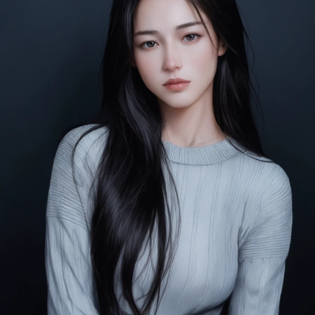 (RAW photo, Best quality), (Realistic, photo-realistic:1.3), Masterpiece, An extremely delicate and beautiful, Extremely detailed, CG, Unity , 2k wallpaper, Amazing, finedetail, Light smile, Extremely detailed Cg Unity 8K wallpaper, hugefilesize, Ultra-detailed, A high resolution, absurderes, Soft light, (((Long hair:1.3), short length bangs, Black color hair, Floating hair NovaFrogStyle)), Beautiful detailed girl, Detailed fingers, Extremely detailed eyes and face, Beautiful detailed nose, Beautiful detailed eyes, Long eyelashes, light in face, view the viewer, (Closed mouth:1.2), 1girll, Cute, Young, Mature face, (full bodyesbian:1.3), (Large breasts), perfectwaisttohipratio,Realistic face, Realistic body, Beautiful detailed thighs, (ulzang-6500-v1.1:0.8), Black OL set, Collared shirt, on bedroom, detailed bedroom, Open cardigan, blackstockings, Miniskirt,