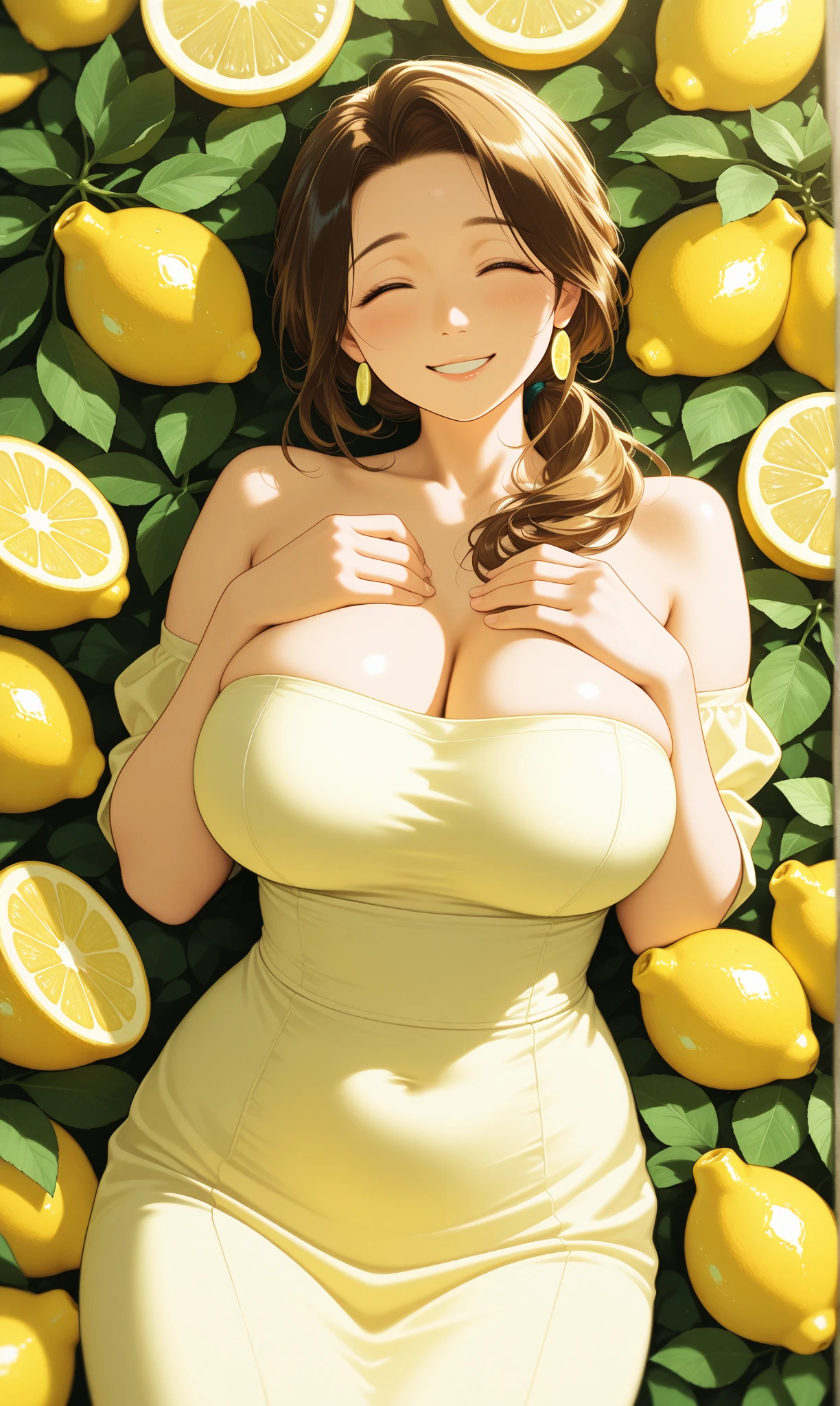 1girl,solo,cute,blush,big breast,cleavage,Banana Girl,hugging a giant banana,underwear