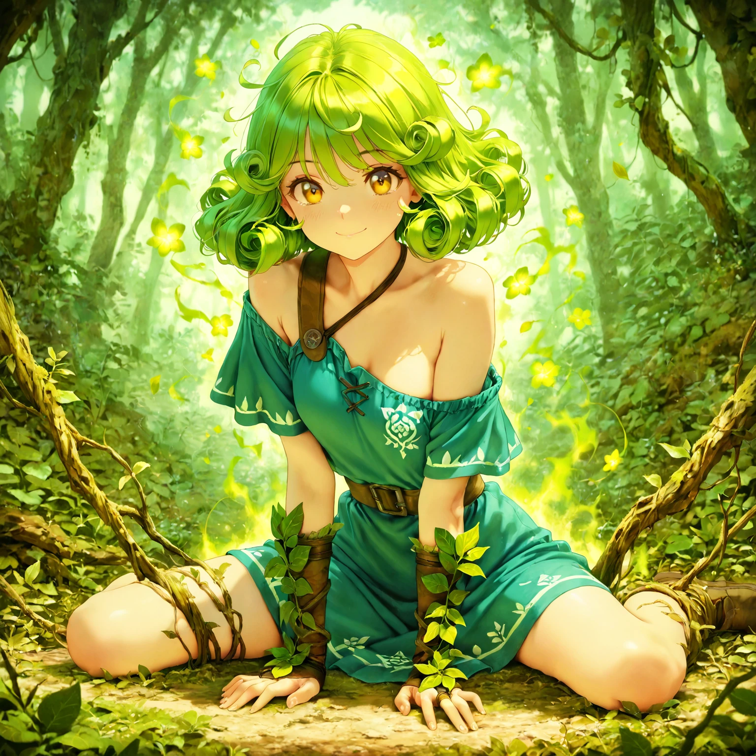 (masterpiece:1.4), (Best Quality:1.4), (High resolution:1.4), 1 girl, Tinker Bell, short ponytail, green, fairy wings, Crossed arms, crossed les, naked, angry, puffy cheeks, blush for the whole face, looking at the viewer,