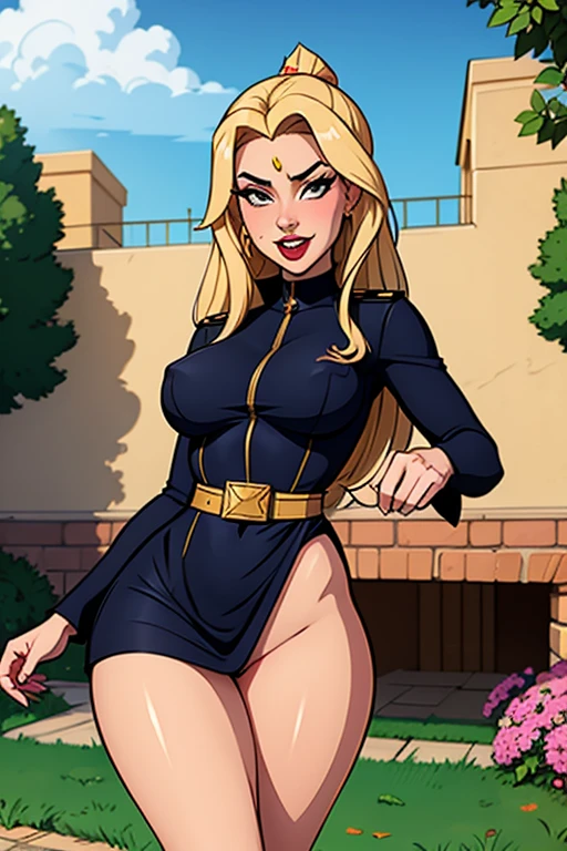 (high resolution, best qualityer), lady very, Beautiful Mixed Very Japanese Cat Face. beautiful face, Beautiful purple eyes bright detailed, beautiful slim body, big bust, Long hair super blonde, devil horn, Black tight suit, combine realism and anime influences, eye mask, beautiful face happy, Intense beautiful look, Dark Blue Hair, silk blonde hair, Hyper-Realism, social media composition,