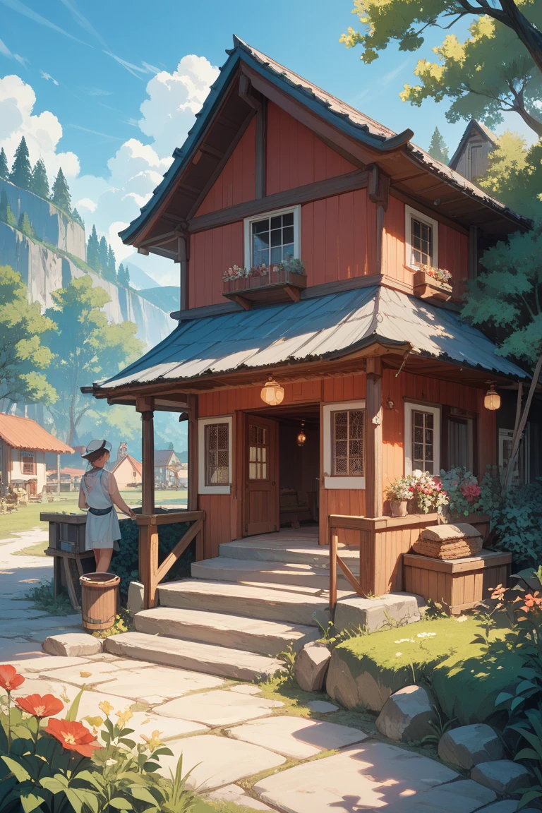 China-style,high - tech,science fantasy painting,Children's drawing,Peasant painting,Agricultural technology of the future,Multifunctional rural cottage --auto