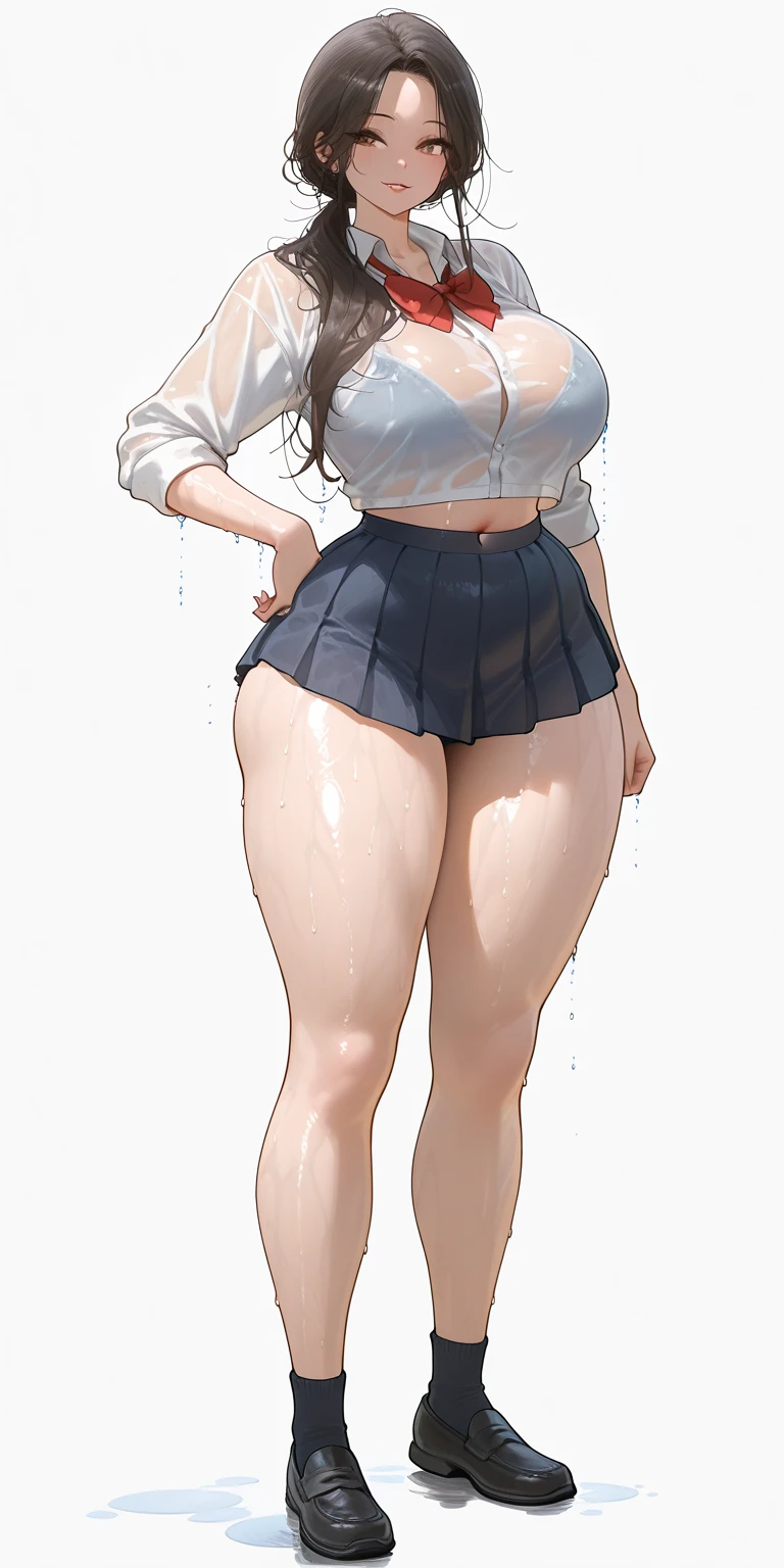 (masterpiece, best quality:1.2),  noodle (gorillaz), full-body shot ,black hair, 1girl, streaked hair, black eyes, multicolored hair, bangs, parted lips, breasts, small breasts, bob cut, thick butt, cameltoe, dark background, black nails, ((platform high heels, visible feet, naked)), pubic hair, masterpiece, best quality, absurdres, highres, 4k, ray tracing, perfect face, perfect eyes, intricate details, highly detailed, (best quality:1.33), (masterpiece:1.42),(semi realistic:1.3), (detailed:1.15),(skin details), Dappled Light, analog style (look at viewer), (skin texture), (realistic texture skin), cinematic light, side lighting, ultra high res, best shadow, RAW, (Dutch angle:1.1), lightroom, cinematic, hdr, raw, (intricate:1.4), high quality, soothing tones, intricate details, low contrast, extremely high quality RAW photograph, detailed background, intricate, Exquisite details and textures, highly detailed, ultra detailed photograph, warm lighting, 4k, sharp focus, high resolution, detailed skin, detailed eyes, 8k uhd, dslr, high quality, film grain, Fujifilm XT3, 
Rainy Day: The diffused light and wet surfaces on a rainy day can create a moody and atmospheric environment, perfect for capturing reflections and street photography.,