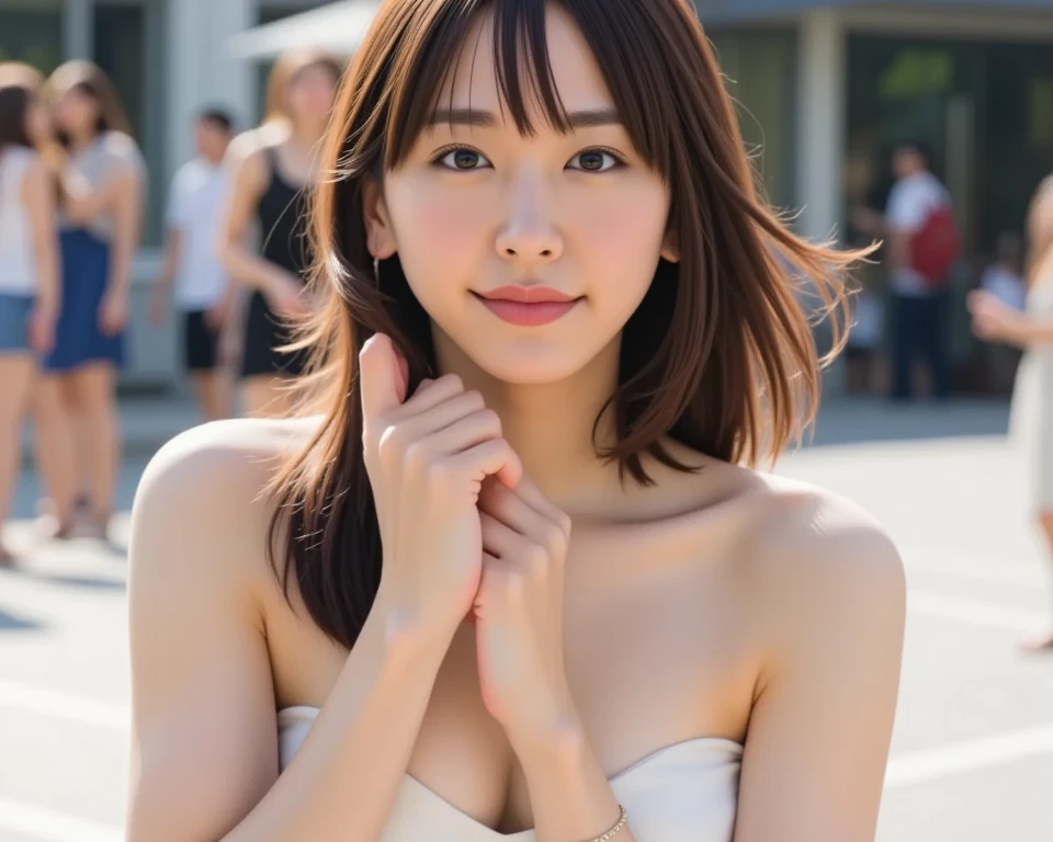 actual, photoactual, detailed, beautiful, original photo, film grain, (natural lighting :1.2), looking at the audience,
portrait, depth of field,
Professional photos of Japanese girls