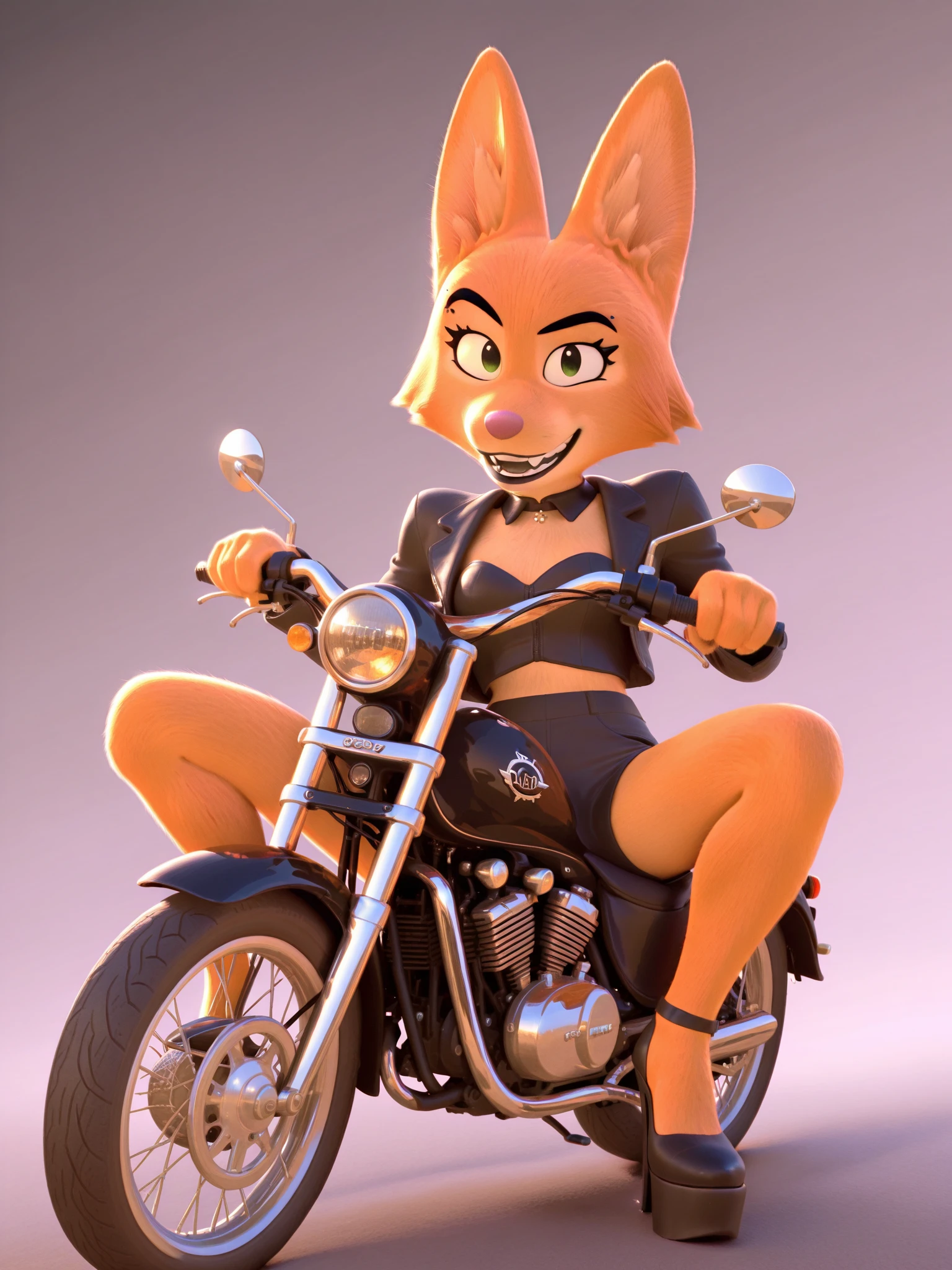score_9, score_8_up, score_7_up, score_6_up, score_5_up, score_4_up, 
Diane_Foxington, ginger fur, emerald eyes, black lipstick, black eyebrows, silver piercings on eyebrow, fox tail, bodysuit with yellow trim and black wraps, smirk, looking at viewer, 
huge overfilled breast_implant, huge keep_inflating_Extrem_like a blimp, silicone_tank extremely huge inflated Breast extremely huge inflated muscles, large Breast Augmentation Implants breast, large inflated lips, large inflated hips,