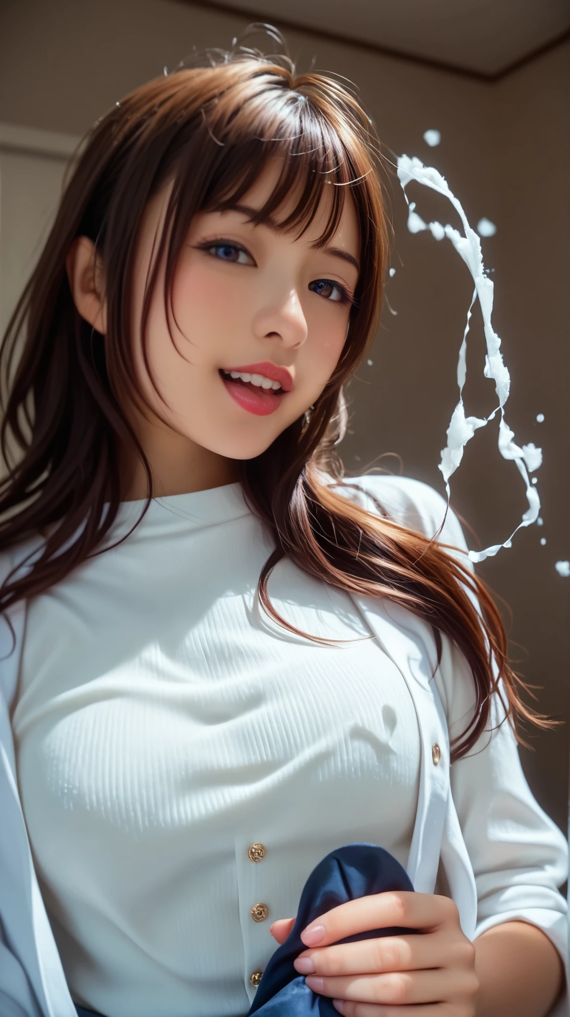 ( realistic、 As shown in the picture 、live-action、8k, realistic, RAW pictures, best quality image taken by Ki : 1.4), SLR camera、 RAW pictures, top quality, realistic, very detailedな CG Unity 8k 壁紙, deep border drawing, cinematic lights, lens flare, ray tracing, realistic background、(knitting :1.4、 Business Pants :1.1、big boobs 、 Clevis on a Stone、)、(( wearing ))、(( Ultra-dense skin))、with bangs、 open your mouth、 Raise Your Chin a Slightly 、 1 woman , cute japanese women、A Japanese office lady is standing on the veranda who stimulates her scattered penis with her hands and makes her ejaculate 、((Full Body:1.Holt Cut :1.2、 blonde、 I like that style 、 stylish、 very detailed、 Please Pay Attention to Details、Perfect outfit、( tanned skin )、 aerial view 、 thighs、 full nude 、scattering