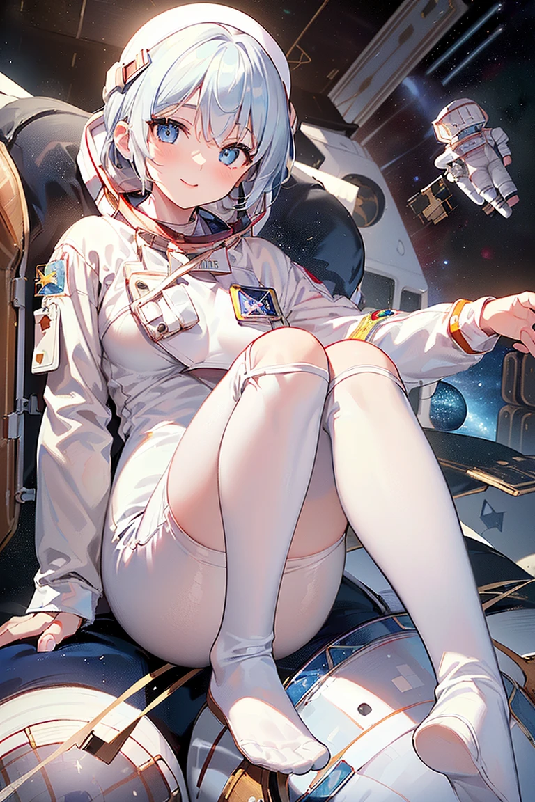 (spacesuit),bubble helmet, space helmet masturbation, fingering, female_masturbation, grabbing_own_tits, mature_woman, rolling eyes, ahegao, tongue sticking out, drooling, drooling, sweat, blushing, , looking at the audience, lying , indoors, in bed, bed, masterpiece, best quality, 1girl, solo, red eyes, tits, {{{messy hair}}}, bangs, white hair, spread legs, sitting, , short hair, (middle hair:1), (dark skin:1.4), ,(heart sayings:1.2)