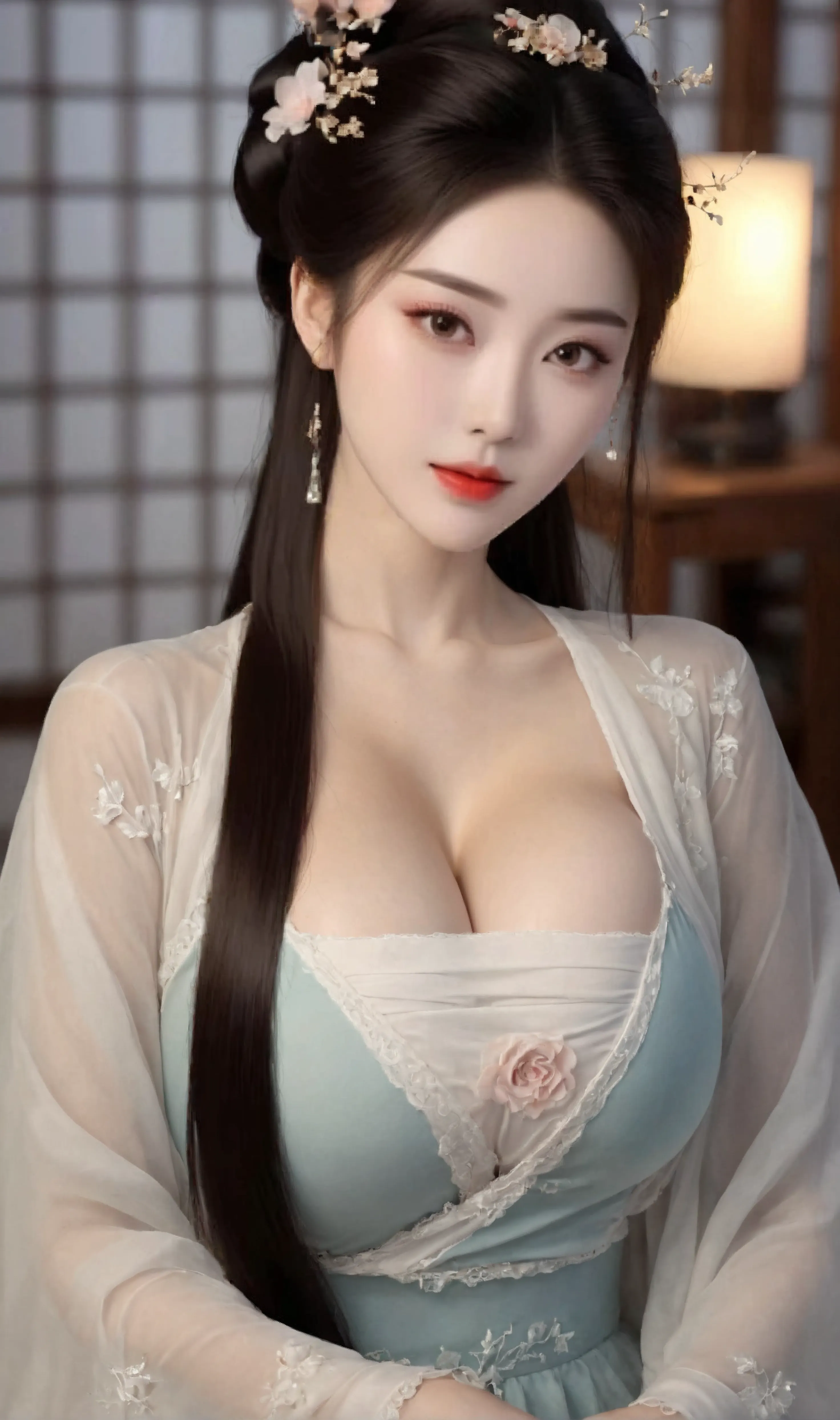 (hyperrealistic), (illustration), (high resolution), (8K), (extremely detailed), (best illustration), (best quality), (ultra-detailed), (masterpiece), (wallpaper), (photorealistic), (natural light), (1girl:1.52), (solo:1.51), (beautiful detailed eyes), (detailed beautiful face), (high detailed realistic skin texture), (anatomically correct), (high detailed realistic hair), (caramel hair:1.35), (heterochromic eyes), (detailed eyes), (black eyes:1.37), (sparkling eyes), (realistic huge breasts:1.57), (slender abs), (dynamic modelling pose), (closed tiny mouth:1.3), (concentrated expression), ((fullbody:1.56)), Luxurious Empress of the Chinese Court in the Qing Dynasty The background of this perverted and erotic woman wearing a crown and tying her hair in a knot on both sides (pornographic pose) in a luxurious Chinese court of the Qing Dynasty is the Empress of the Chinese Court in the Qing Dynasty. The setting is a luxurious room, shoulders, She stands in full view, nude, naked