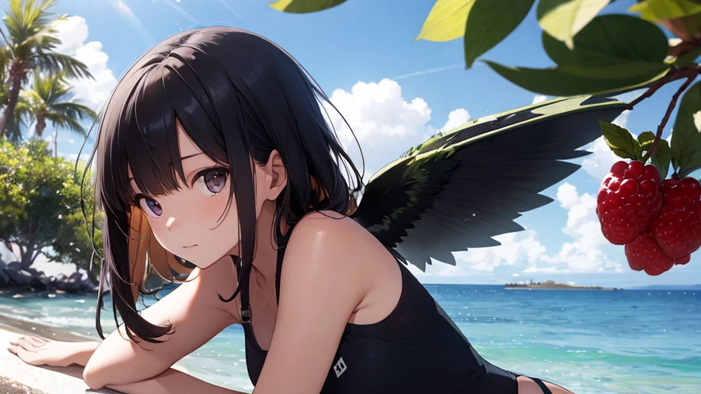 ((best quality)), ((masterpiece)), (detailed), perfect face a cute lolicon girl Big eyes buried in colourful flowers rainbow colour hair rainbow colour skin showing her small sized