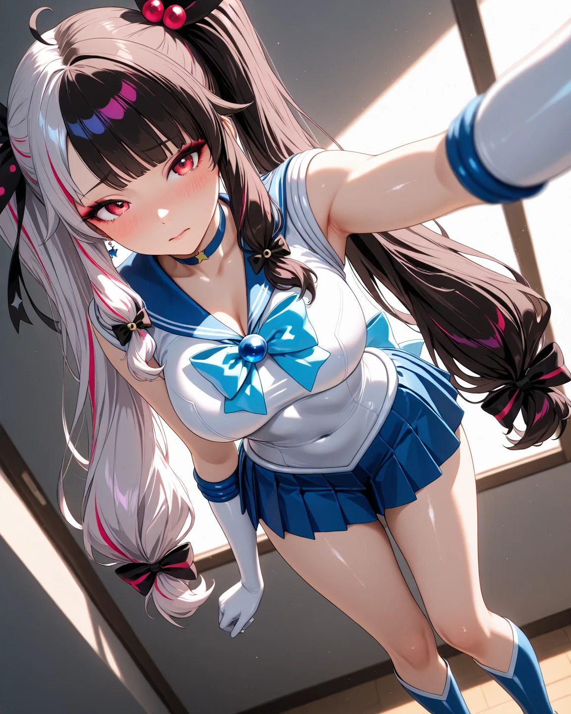(whole body),1 girl, alone, smile, Open your mouth, angelMagicalClothes,blue eyes,Black Hair,Long Hair,White school swimsuit,1 girl, masterpiece, high quality, 最high quality, beautiful背景, Particles of light, Light of the sun, Dramatic lighting, outside, Shiny, Realistic, 最high quality, Very detailed, Get used to it, scenery, beautifullyて細かい目, Thinning hair,whole bodyショット,((Very detailedな背景)), ((Cowboy Shot,Dynamic Angle)),1 girl,(Shiny肌:1.3),(beautifully濃厚な肌),(Thinning hair), masterpiece, high quality, High resolution, Confused,(beautifully、beautiful:1.2), beautiful手, (4K), 8k, Perfect balance,(Very detailedな CG Unity 8k 壁紙), Perfect hands, Embarrassing, Intricate details,Written boundary depth,Professional photography, Bokeh, High resolution, Sharp details, 最high quality, Thick thighs,