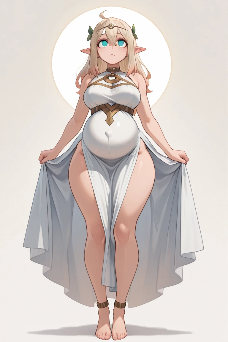 Anime. 1 Girl. Cute girl. Slave. Pregnant. Blonde hair. Long hair. Wavy hair. Green eyes. Beautiful eyes. Perfect eyes. Expressive eyes. Ideal face. Beautiful nose. 16 years. Medium breasts. Beautiful breasts. Standing. Standing in a slave market. Full height. Slum. Slave market. Many people. Beautiful character design. Shiny skin. full body nswf. Official art. Extremely detailed CG Unity 8k wallpaper. Ideal lighting. Ultra high resolution 4K. Super detailed 8K resolution. A high resolution.