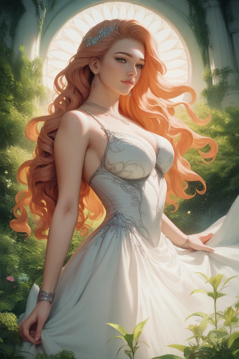 a beautiful black woman with long flowing hair sitting in a lush green meadow, surrounded by colorful wildflowers, wearing a small tight sundress that accentuates her large breasts, detailed face and body, serene expression, natural lighting, 8k, photorealistic, highly detailed, cinematic composition, dramatic lighting, vibrant colors