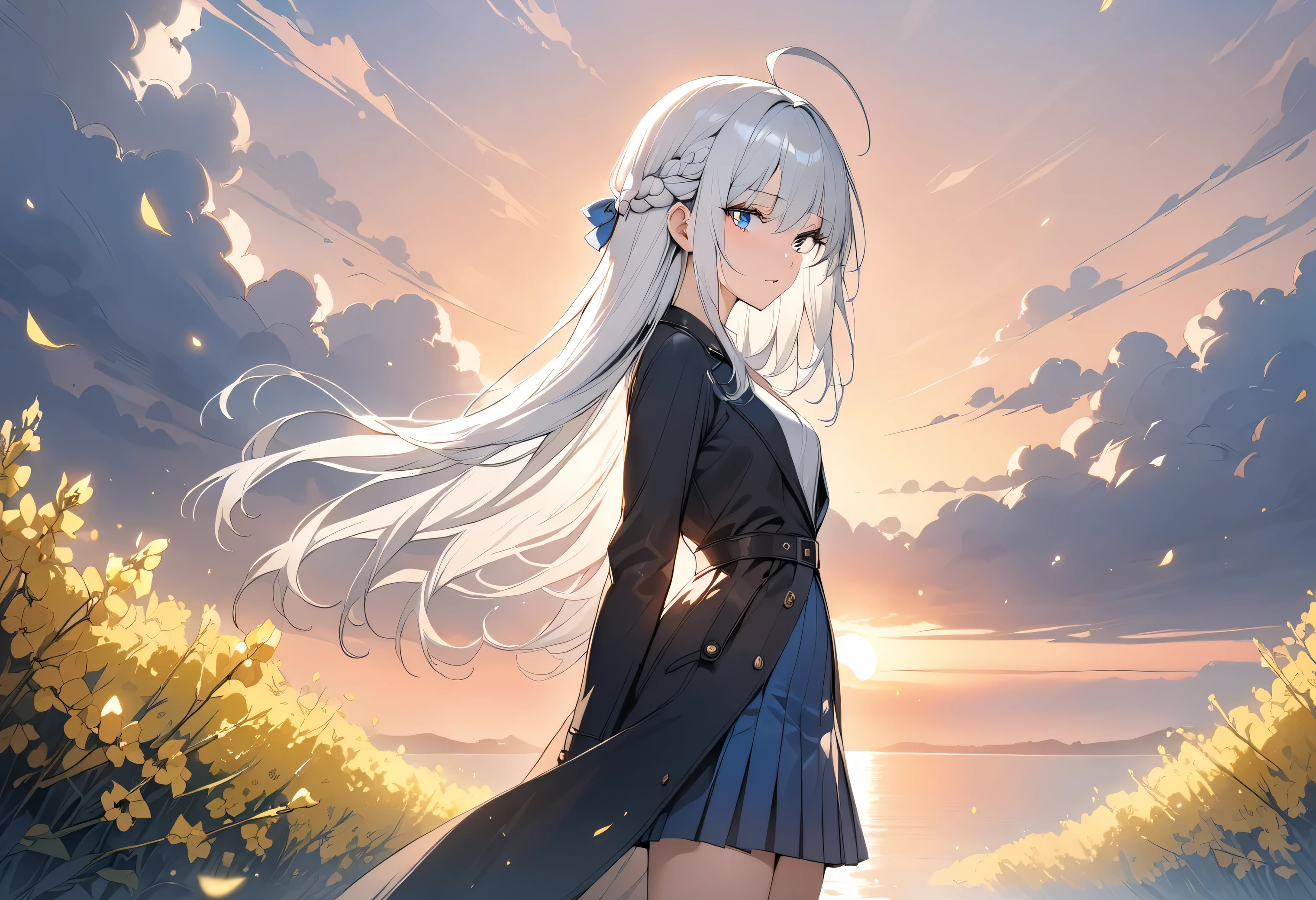 thighs thighs thighs thighs、(the Extremely Detailed CG Unity 8K Wallpapers,masutepiece, Best Quality, Ultra-detailed),Typhoon morning,Commuting to school,Unexpectedly strong wind blows,Schoolgirl Panty Shot.from below,Skirt fluttering,turned around,