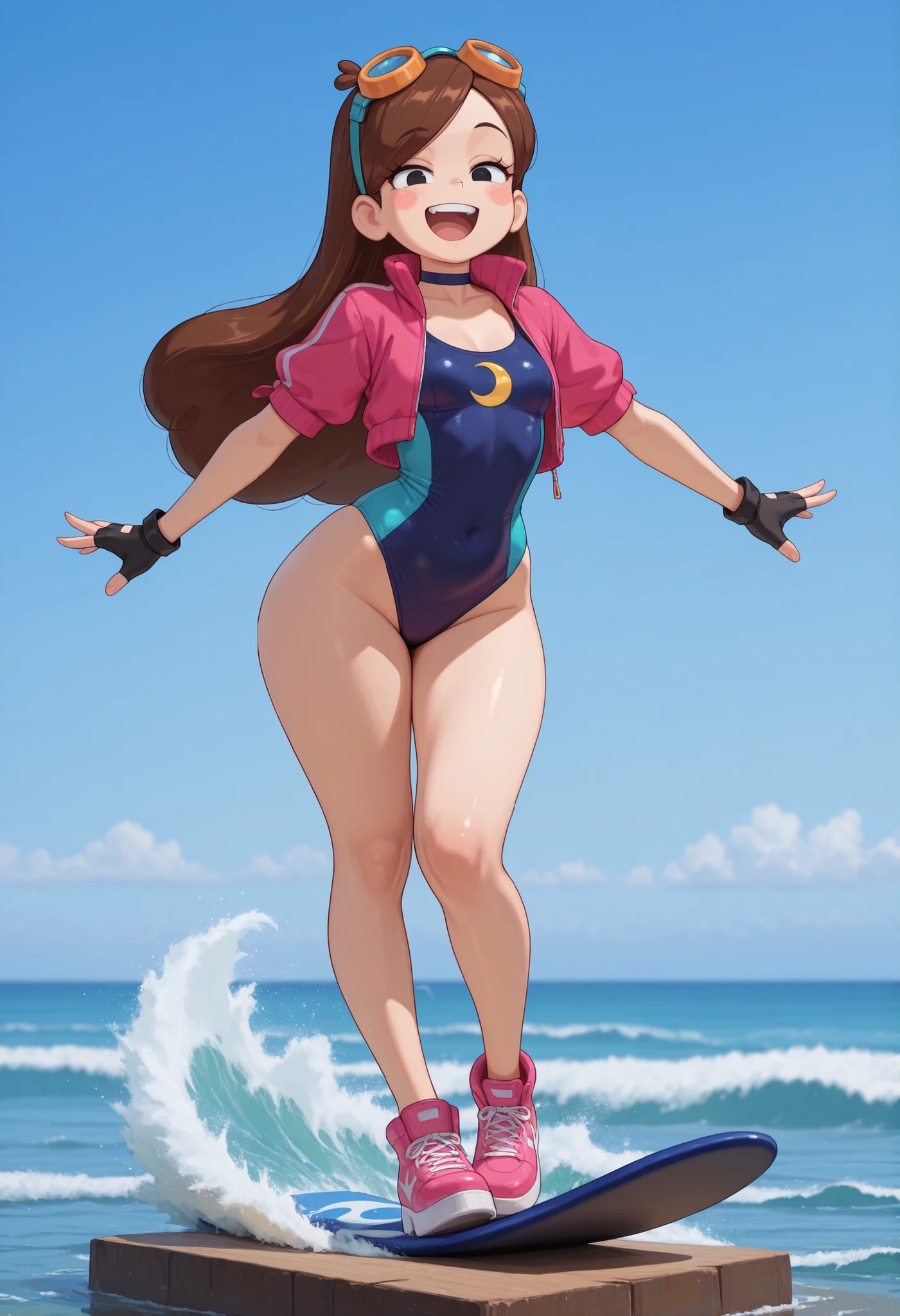 Girls in an unusual swimsuit
