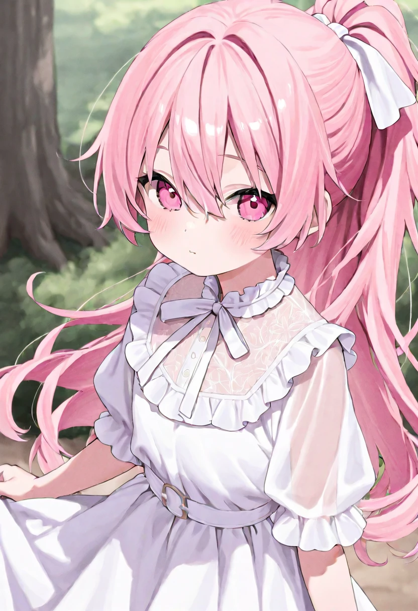 1 girl, long hair, straight, pink hair,pink bunny ears, animal ear fluff, red eyes、Different world, cherry blossoms, Bunny girl, portrait, high contrast, official art、smile、looks fun、smile、highest quality, High resolution、Beautiful hair details,masterpiece,highest quality,((put your hands behind your back)),fine eyes,fine skin,lean against the wall,cinematic lighting,Depth of the bounds written,cute, Paws2Book、arm2Book, Eye for fine details, (anime, 8K, masterpiece, highest quality, highest quality, beautiful and aesthetic, professional illustration, Super detailed, perfect lighting, perfect shading, Perfect sharpness),Day Book、It is said that problem children come from Different worlds.? Black rabbit、playing cards、jumping、big eyes、big breasts、I can see the cleavage、black vest、red underwear、mouth open with smile、playing cards、background with sky view、forest、