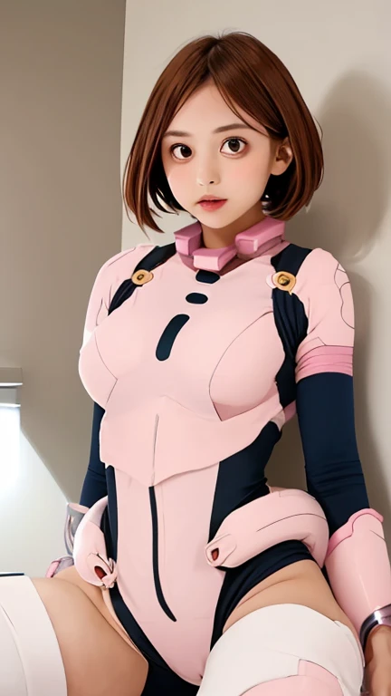 (8K、Raw photography、Highest quality、masterpiece:1.2),(Black Hair、Dark Eyes:1.9),(Plug Suit:1.6)、View your audience,Viewed from the front,White skin,(:1.4)、(Tight waist:1.6)、(Clothes that accentuate the shape of the breasts:1.0)、(Big Breasts :1.3)、Slim figure、Ultra-high resolution,beautiful,beautiful fece,(One person、No background:1.9),whole bodyボディー,Japanese women,(reality的:1.37)、Photon Mapping,reality、(Baby-faced and cute: 1.4)、(Cute Smile: 1.8)、(Round face: 1.8)、Radio City、Physically Based Rendering、Depth of field rally background、photograph, (I can see your knees、Thigh close-up:1.8),(:1.6),whole body、Great quality