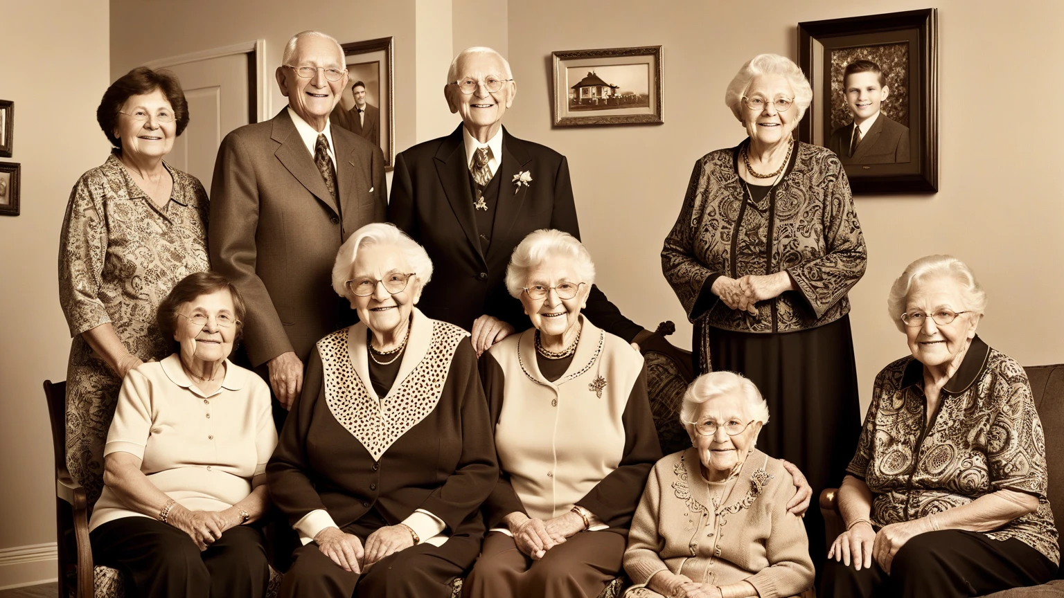 group photo of old people at an old folks home in wheelchairs, ultra detailed, beautiful, aesthetic, perfect lighting,  <lora:people_count_slider_v1:-3>