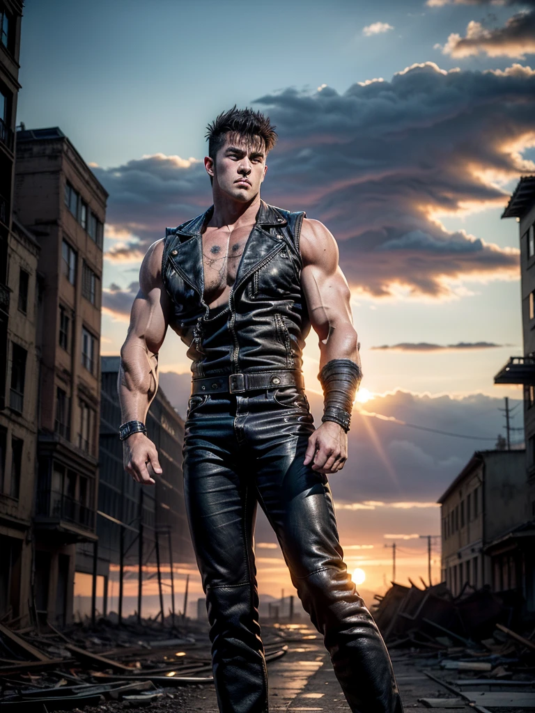 channing tatum walking down a street in New York. Dressed in black pants and topless. Fit body. Photorealistic, hyperdetailed, high quality, 8k --auto --s2
