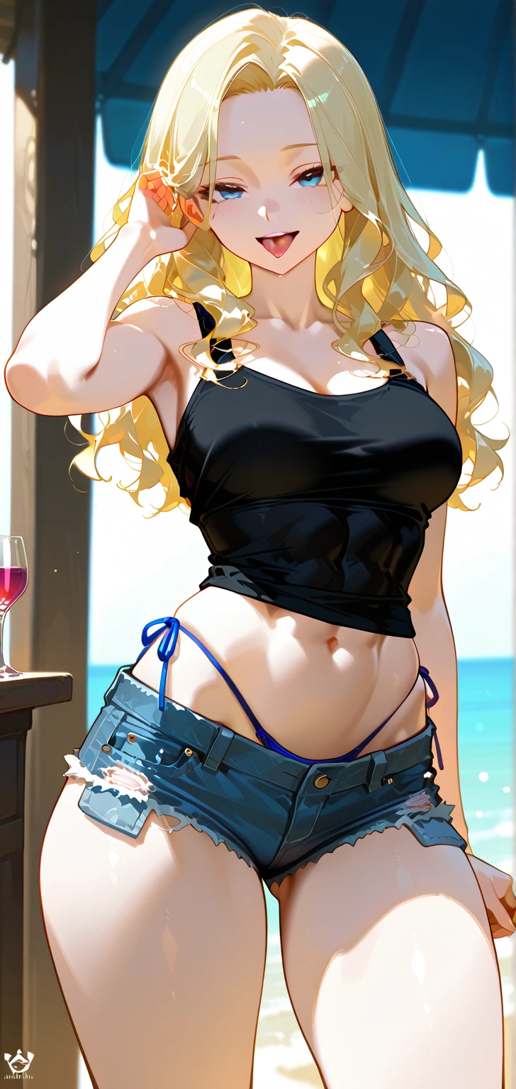 (((ashleyfires)))), (amaerican porn star), Unmatched masterpiece, ultra realista 8k CG, obra de arte perfeita, (1girl: 1.1), solo, ((figura feminina perfeita)), (nsfw), olhando para o espectador, mulher madura, bimbo (Android 18) standingn, (provocando), melhor qualidade:1.1, postura sedutora, pose sexy, sedutora, (bonita), (curvilinear), (grossa), cabelo loiro, (olhos azuis:1.2), cabelo curto, brincos, joias, colete jeans, colete aberto, Black pantyhosebloom, camisa preta, saia jeans, manga comprida listrada, saia azul, pernas torneadas, fit, (abs:1.1), (bumbum grande:1.4), peach ass, (corpo atletico:1.2), (seios fartos:1.3, (big_breasts: 1.1), quadris largos: 1.5, cintura estreita, cintura fina: 1.5, corpo esguio: 1.2, coxas grossas: 1.3), (pele brilhante: 1.2), (hdr), (rua: 1.2), filme Nikon D850 fotografia Kodak Portra Lente f1.400 camera 6, cores ricas, textura realista, lighting dramatic, mecanismo irreal, trending on ArtStation, de Gerald Brom, de Frank Frazetta, de Luis Royo, de Julie Bell, de Boris Vallejo