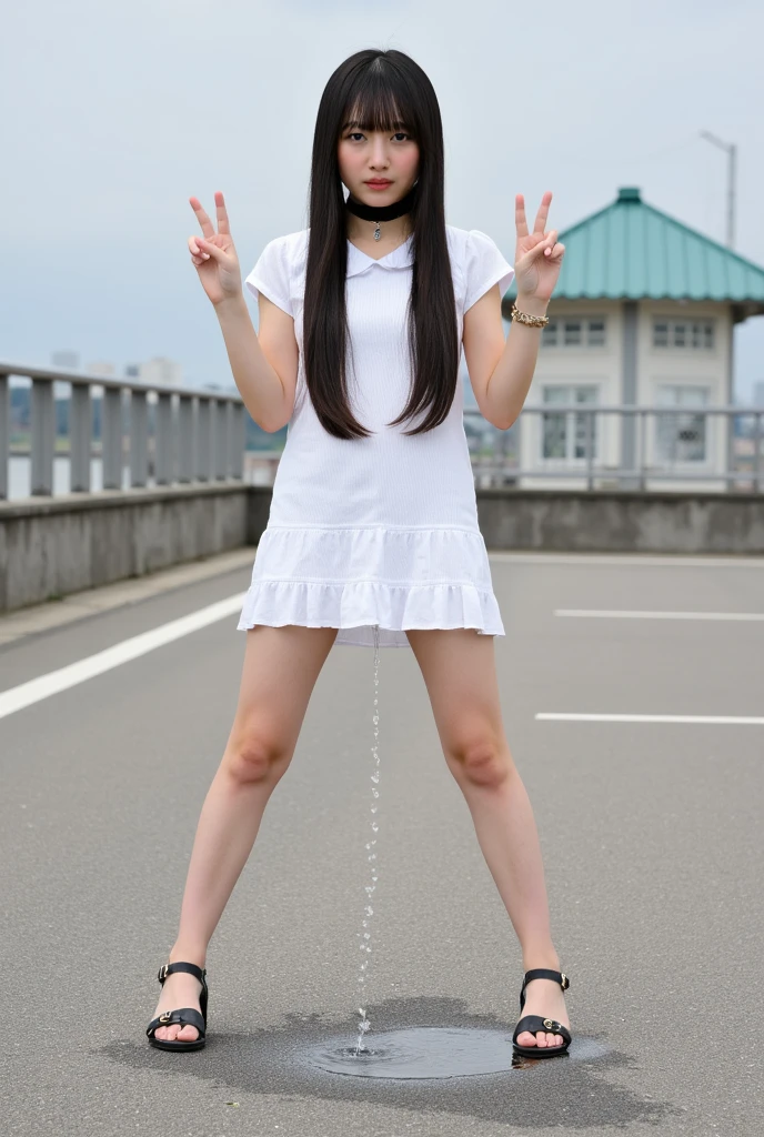 Chinese cute idol girl、Wearing shoes、Draw a full-length image。