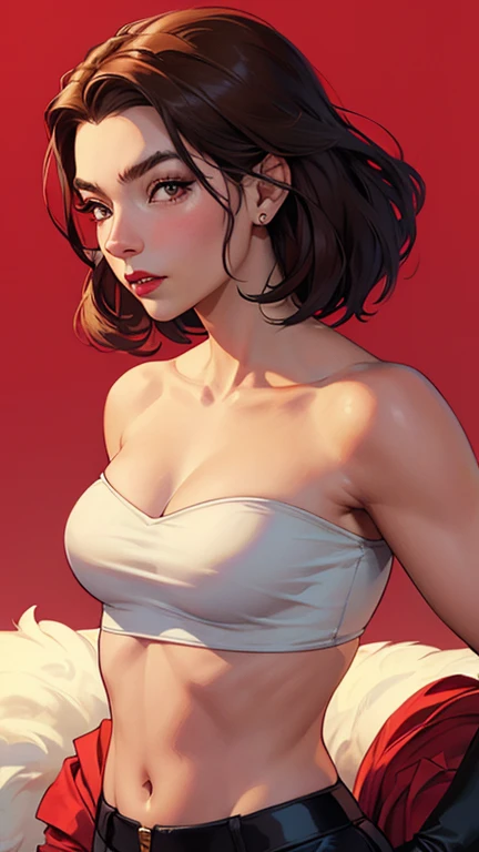 Personagem mulher estilo atompunk Fallout 4 cabelos pretos atriz Ella Purnell com marcas de guerras Imagem de desenho animado de uma mulher .Ilustracaoo estilo desenho animado, estilo de arte dos desenhos animados, estilo de arte dos desenhos animados, digital illustration style, estilo atompunk design de personagens altamente detalhado, arte digital detalhada coragem,actress Ella Purnell with black hair slim body Forest fan art, Design de cabelos pretos personagens de retrato, beautiful digital illustration, retrato de alta qualidade, Arte em quadrinhos, s . Eyelined eyes, medium bust and wonderful sexy clothes. image expression of sexual desire from waist to head illustration atompunk style Fallout 4 The perspective is from below, enfatizando a majestade e o poder da Gigante."actress Ella Purnell black hairA full-length illustration of a woman with fair skin, big olhos coloridos (olhos coloridos), sobrancelhas largas castanhas escuras, a button nose, sardas fracas, a heart-shaped face, pink lips with a soft Cupid's bow, her hair is chin length and short with a parte do meio and butterfly cut (cabelo curto) (parte do meio) (Galaxy), Her hair is dark brown (cabelo castanho muito escuro) but has a Galaxy in them and dozens of stars. She has a serious and intimidating expression. She is wearing an all terninho preto (terninho preto) com um top preto, luvas pretas sem dedos, muitos colares (muitos colares) (many rings), e sapatilhas pretas. She's floating and her hair is floating too. The background is a city at dusk with dark purple and blue.