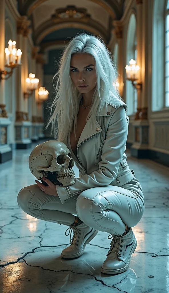 blonde girl in black leather outfit sits on a stone block, blonde goddess, goddess of death At the cemetery, wearing black latex outfit, on a marble pedestal, black latex, alexa grace, gorgeous blonde, dressed in black leather, At the cemetery, ideal woman statue, latex blunt, Lonely female goddess, black leather bra, Wearing a leather bikini