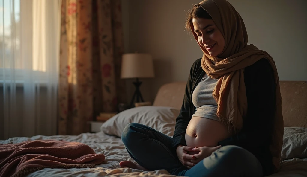India Muslim pregnant mom naked at home