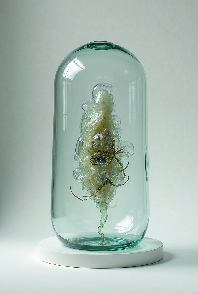 10 girls trapped within slimy sticky rubbery silk cocoons, suspended inside large dark cave filled with spider webs, a single gigantic spider looms over, floor is covered with a slimy substance