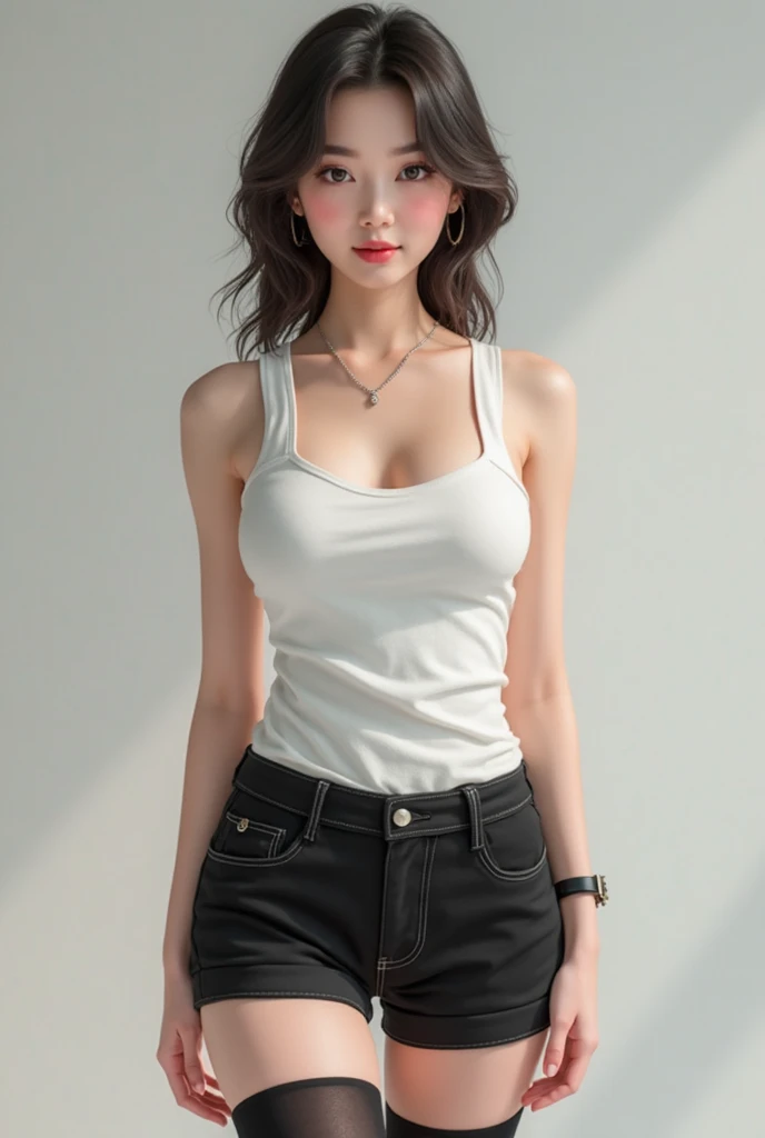 (best quality, masterpiece, ultra-realistic), 1 beautiful and delicate portrait of a girl, playful and cute, with floating petals in the background
