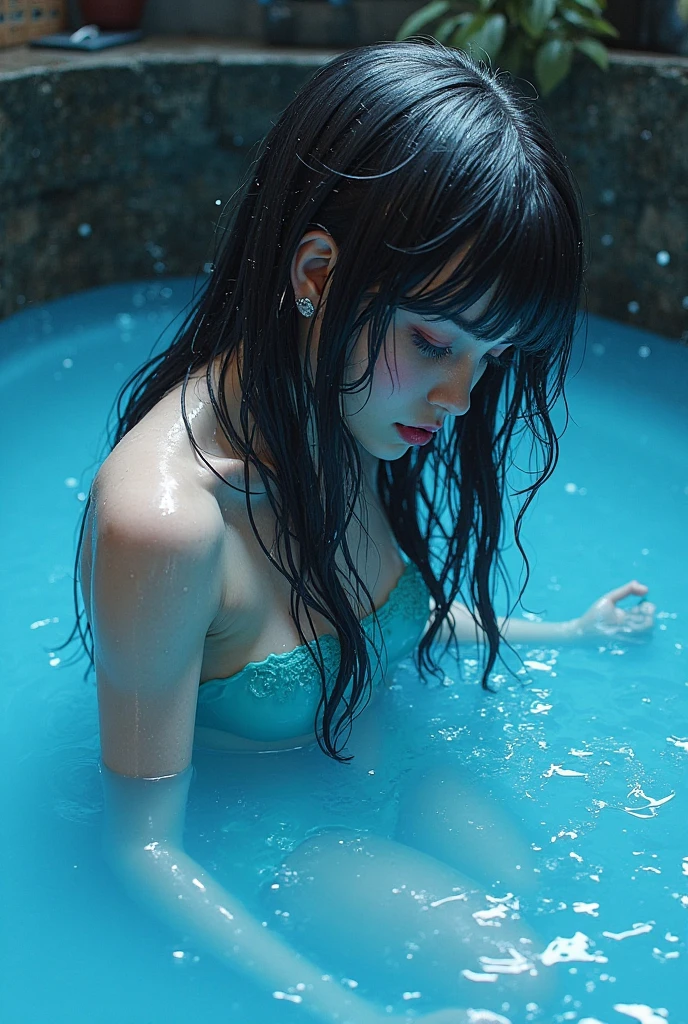 masterpiece, best quality, soft light, ultra high res, ray tracing,( photorealistic:1.4), RAW photo, memorable scenes, sensual atmosphere, very pretty look face, and very pretty eyes, cute images, lovely images, 1japanese girl, solo, cute, ( pupil, lights in the eyes), detailed beautiful face,( high resolution detail of human skin texture), Beautiful girl, gravure body type, large breasts, solo focus,( full body shot), professional angle, underwear silk, A beautiful photo of underwater sea scenery, with rays of sunlight refracting through the water's surface. The photo is taken at the bottom of the sea in shallow waters. Clear water, with fish in the distance, beautiful colorful coral reefs. beautiful naked woman,( nude:1.5), Swimming in the ocean, thin waist, floating in the water, flirting with the viewer.( portrait)