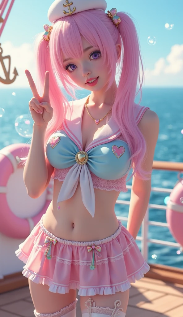 masterpiece, best quality, extremely detailed CG unity 8k wallpaper, (Upper Body head close-up shot of a beautiful little girl), Wendy, Elegant Long straight blonde hair, (Mckenna Grace), ((flat chest,thighs)), ((pink-Cyan)) golden ((Glittering tutu,long Bunny Ear Headgear, glove, Bow-tie, zettai ryouiki)), ((Kneel,all fours,from below)), (Blush), oil skin, (seductive smile), (Wonderland), pretty face, key art, award winning, intricate detail realism hdr, by (ruan jia and artgerm and range murata), Photorealism, Hyperrealism, ultra realistic, dramatic light, intense shadows, gorgeous view, depth of field