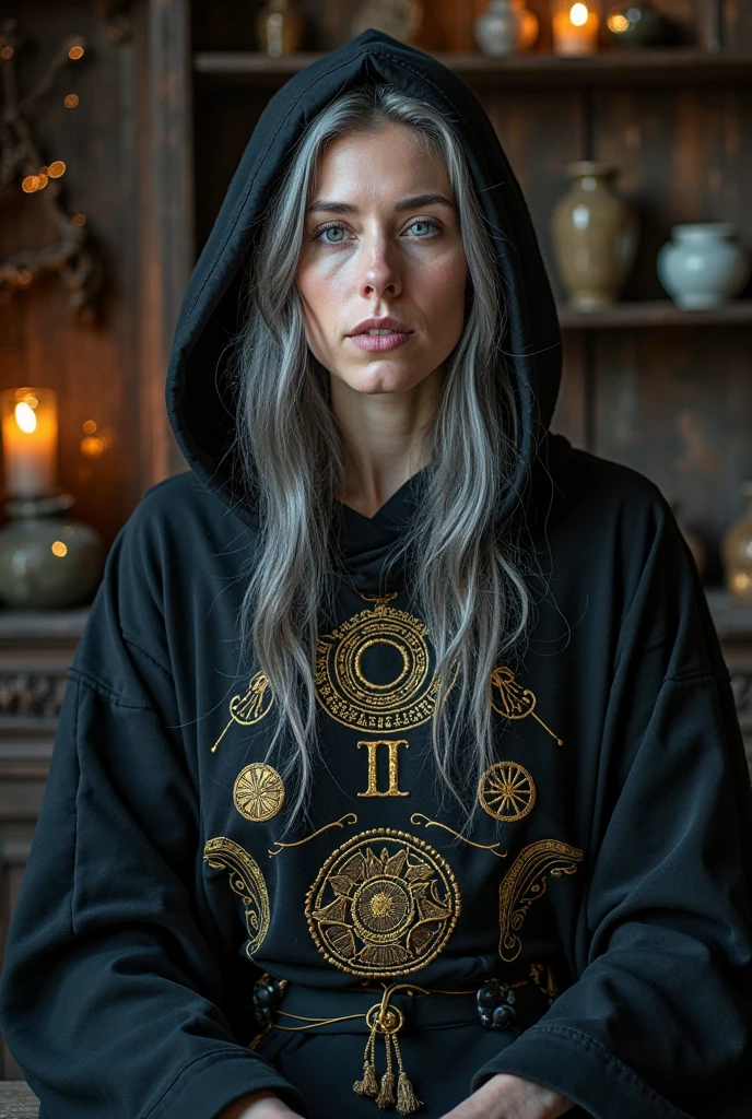 (absurdrez, high resolution, super verbose), 1 men, eyes black, chestnut hair, academic temperament, All black formal wear, Victorian Clothes, black cloack, (cold beauty: 1.2), cat temperament, grown-up, bonitas, skinny man, broadshouldered, fine eyes and detailed face, Hoodwink arot card, Hoodwink, clown, symbolism, visual artistrys, occult, universal, visual projection, philosopy, iconography, numerology, pop, artistry, Alfonse Mucha