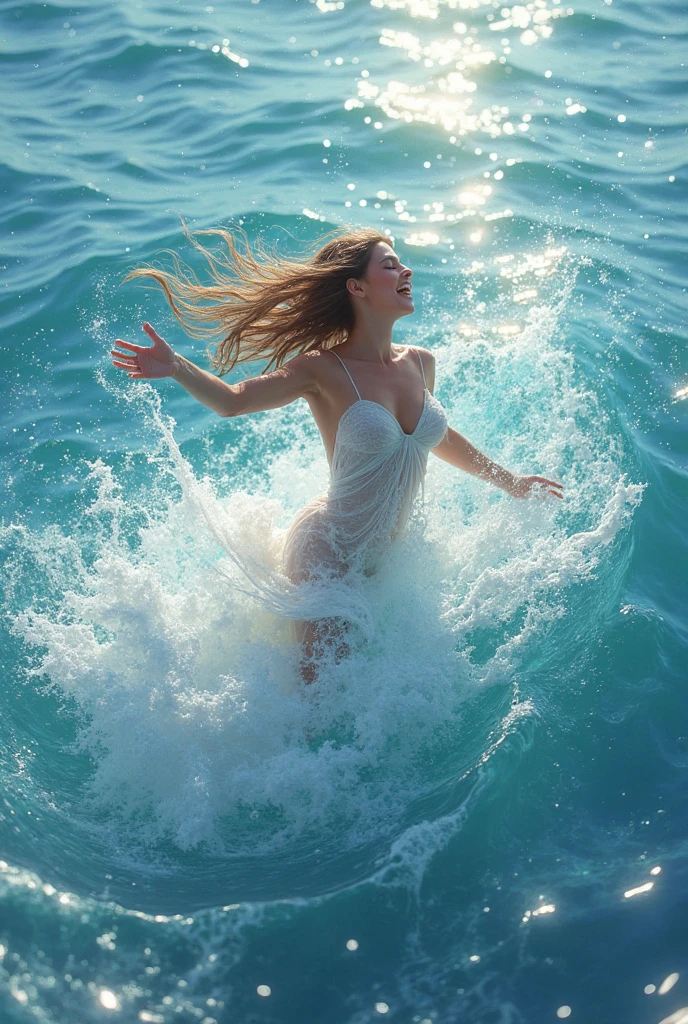 Billie Eilish falling in the ocean