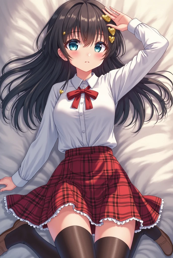 (masterpiece, best quality:1.3), 1 girl, 独奏, teenager,(top quality eyes:1.3),18 year old girl、Cute outfit、bed、My Room、Normal size breasts、wariza、bedにディルドが落ちている