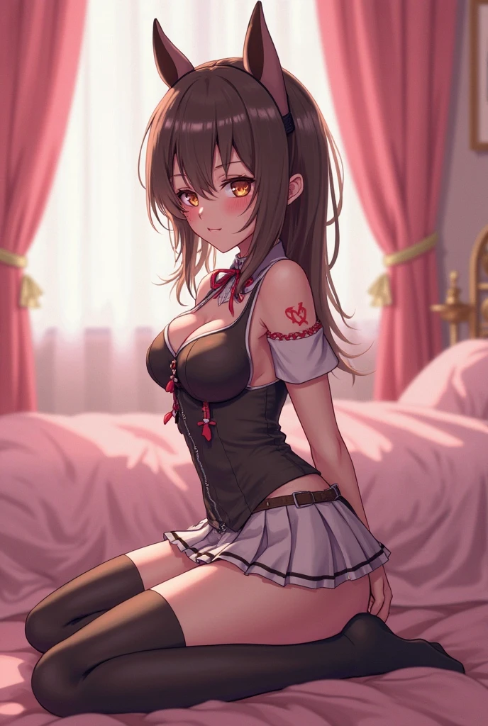 ((Masterpiece, best quality,edgQuality)),
smile, looking at viewer, paw pose,(medium boobs),
catlingerie, choker, neck bell, hair bow, a brunette woman,
aerith gainsborough, indoors, bedroom, <lora:aerith_v2:0.5>,
 <lora:attire_catlingerie:1>