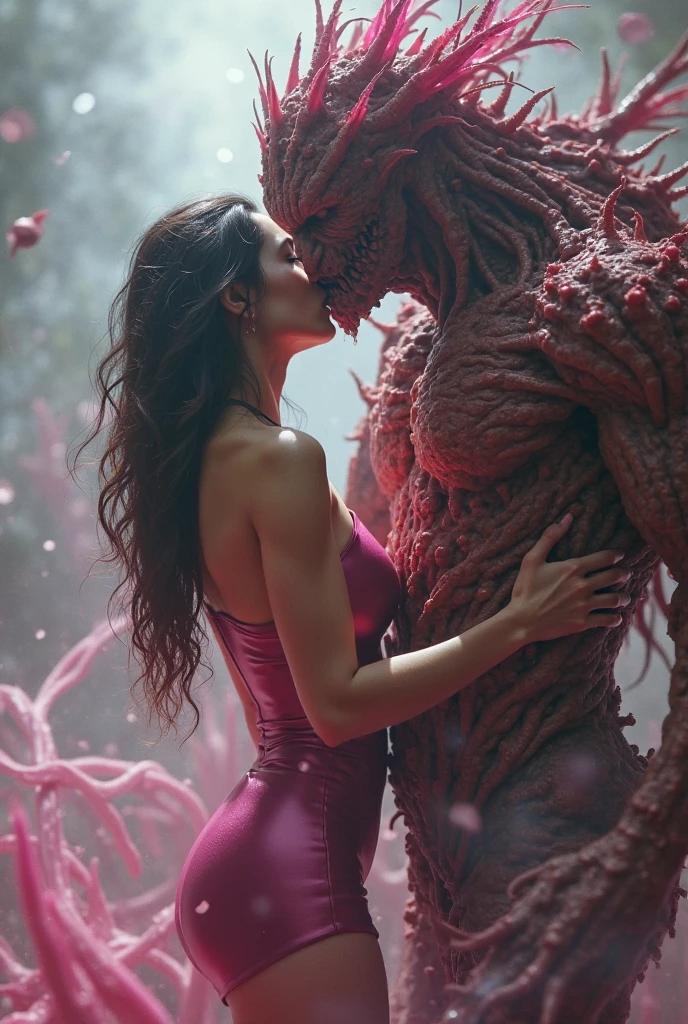 Majin Buu absorbs a suffering woman 