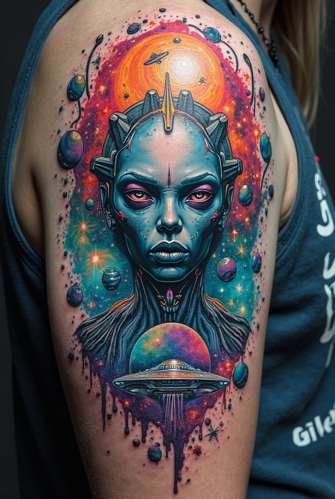 Tattoo , extraterrestrial, Schriftzeichen