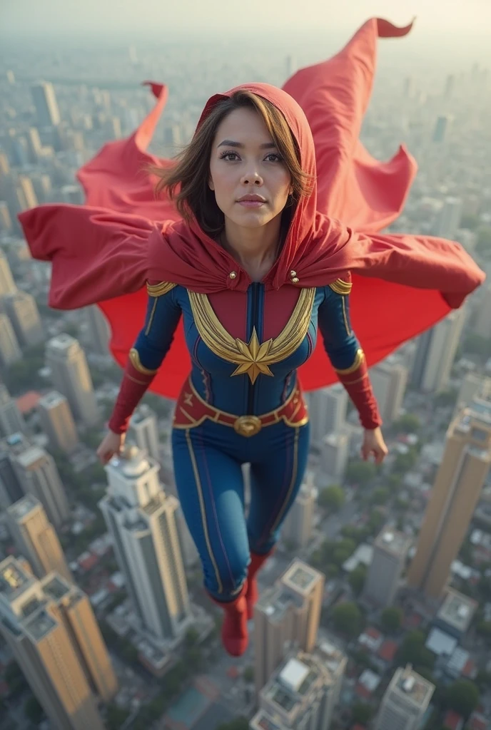 As the sun's rays bathe the city below, Superman hovers high above, his cape fluttering in the wind. His sharp gaze scans the landscape, ever vigilant for any signs of danger or distress. Suddenly, his superhuman hearing picks up the sound of a distant cry for help. In a blur of motion, he streaks across the sky, a symbol of hope and justice for all.