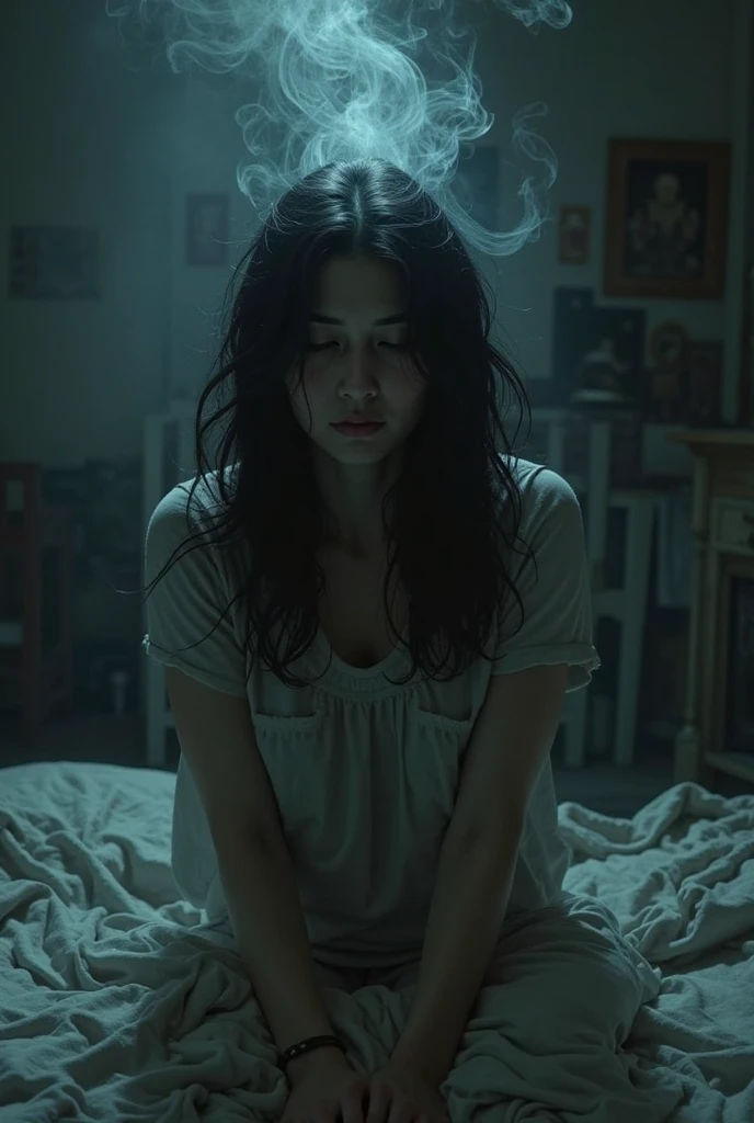 I am Samara Morgan, a vengeful spirit born from tragedy and torment, bound to the world by a cursed tape.