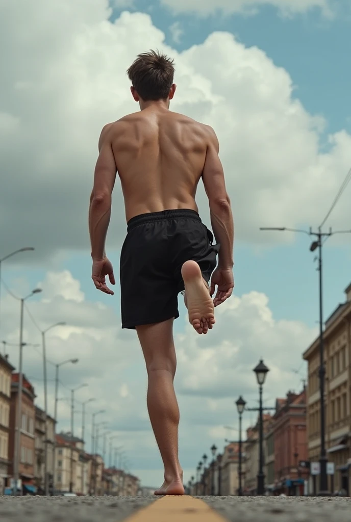photorealistic, best quality, masterpiece, extremely detailed, sexy, homoerotic, extremely handsome, youthful, 25 year old handsome and athletic korean man, fair skin, (((muscular bodybuilder))), (((massive thighs))), wearing skimpy thong, shirtless, round bubble butt, very sweaty, jumps up to catch a volleyball, happy, at park, extremely romantic atmosphere, perfect face, perfect fingers, perfect hands, perfection