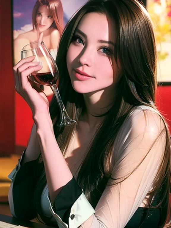 (best quality,High resolution,master piece:1.3),tall and beautiful woman,frontage,Long dark brown hair with loose waves, ((Nude, nipple, pussy)),(Full body), Sit chair and open legs ,show nipple and pussy, dark alley, Beautifully rendered facial and skin texture details,charming eyes,charming eyes,double eyelid, Young lady age 20, gorgeous, cute girl, attractive girl, stunning girl, gorgeous young lady, fine dining restaurant on the mountain in Positano in Italy, gorgeous elegant attractive, enjoying life!!! Elegant, sitting at a table with plates of food and a glass of white wine, sunset, near dark background.