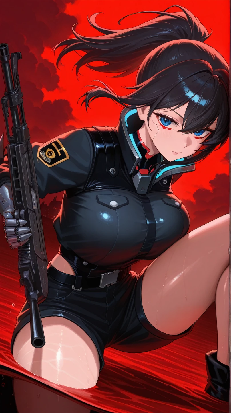 Assasin girl, short hair, cool pose