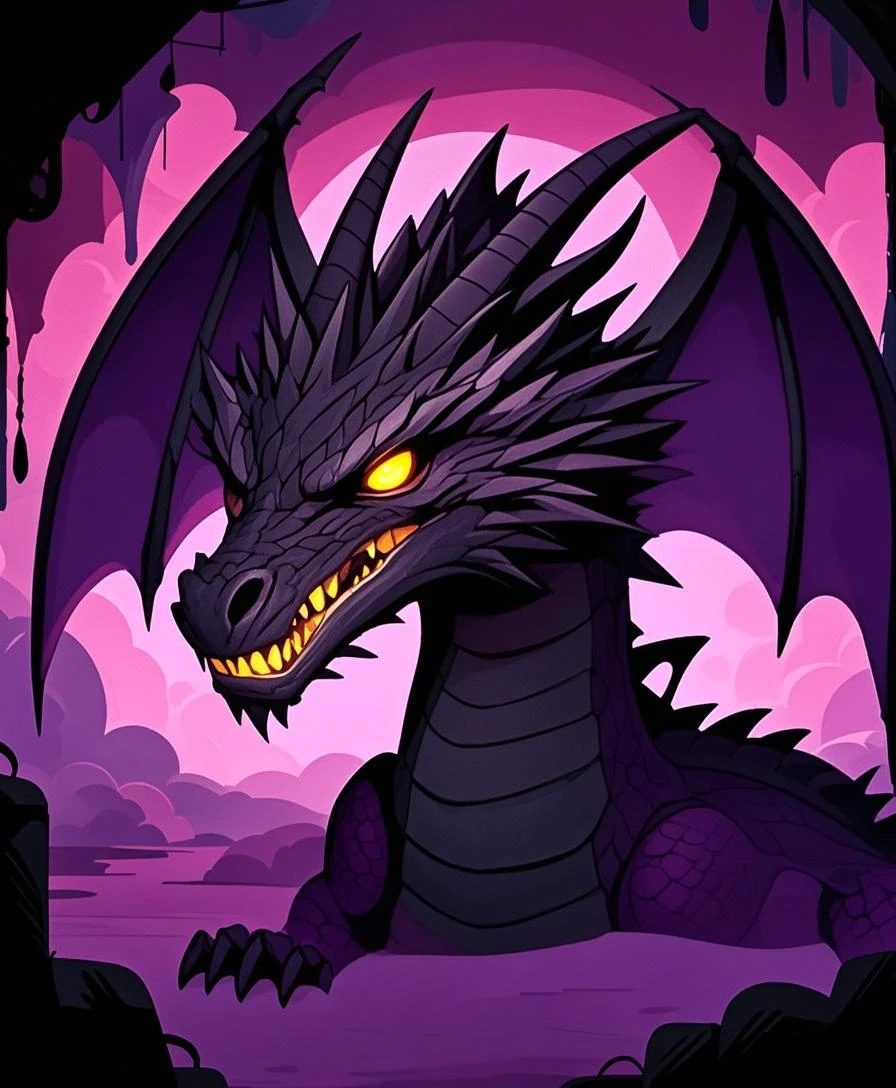 Minecraft Enderdragon in Overword in Manga Style