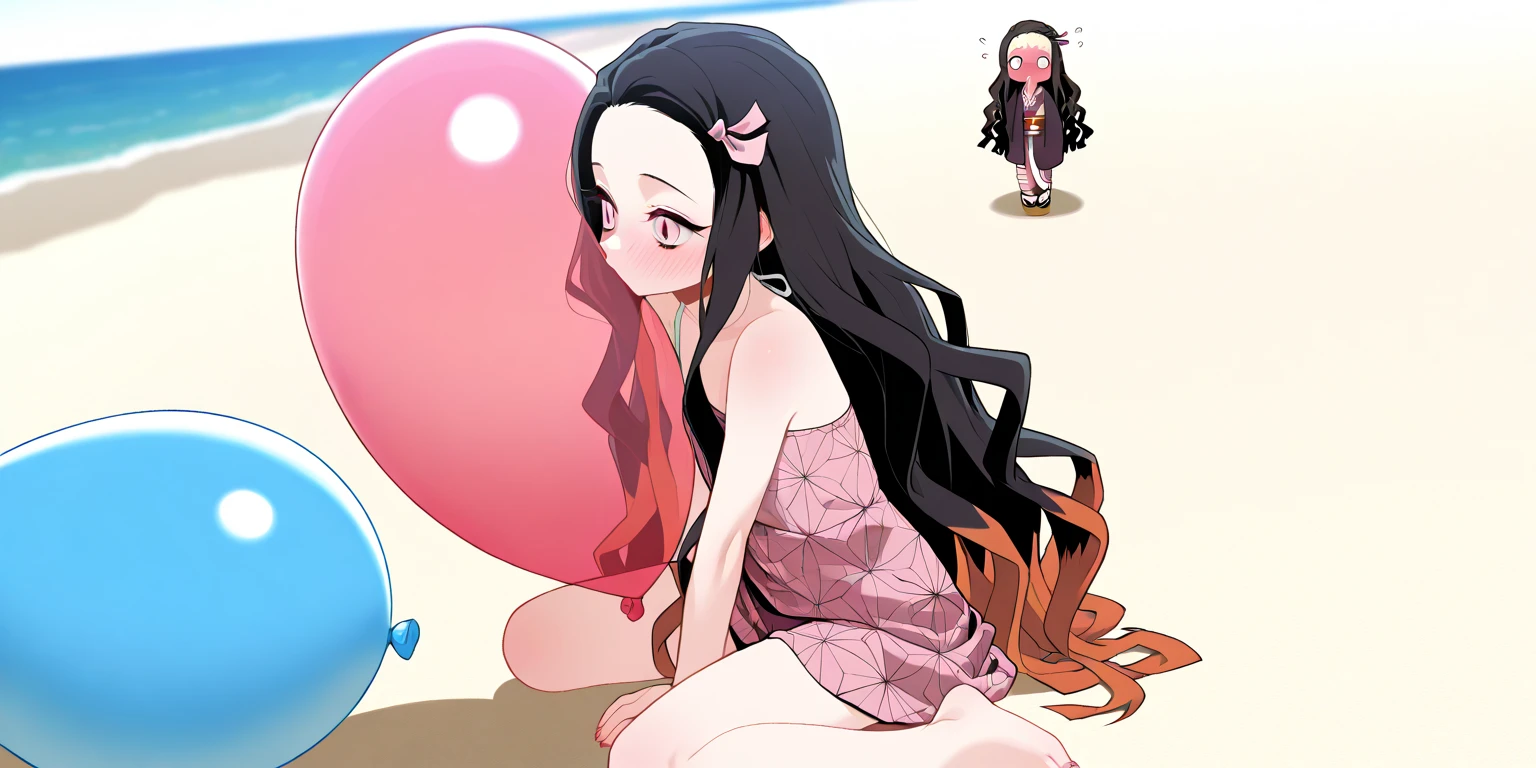 hinata hyuga, white eyes, one piece swimsuit, orange swimsuit, shy look, full body view, cute look, amazing detail, beautifull look, best quality