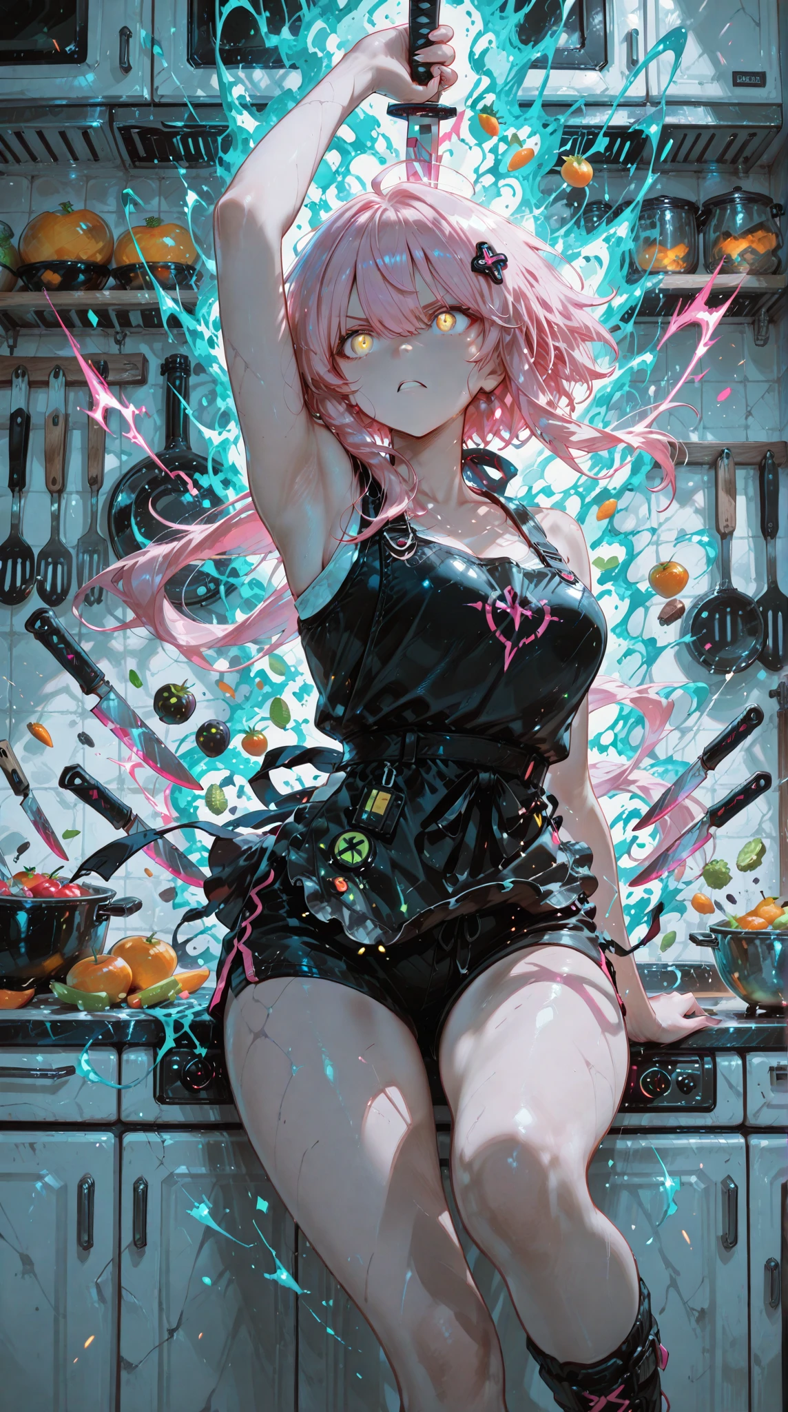 perfect eyes:1.2, detailed eyes:1.4, pineapple, smile, sitting, full body, air bubble, (masterpiece:1.2, best quality), phgls, /bottle, in container, (finely detailed beautiful eyes: 1.2), 1girl, solo, big breasts, tentacles, purple hair, pink hair, two-tone hair, underwater, floating hair, (bound:1.4), (bdsm:1.7)